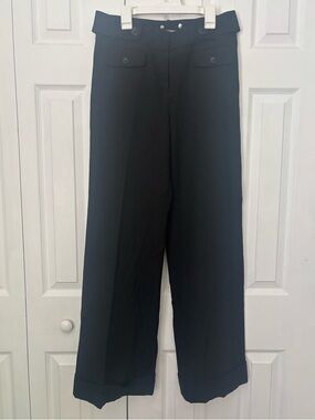 Ann Taylor Black Wide-Leg Dress Pants